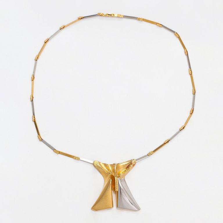 Björn Weckström, An 18K gold and platinum necklace "Papillon". Lapponia 1987.