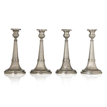 151. A set of four late-gustavian candlesticks by M. Artedius, Norrköping 1800.