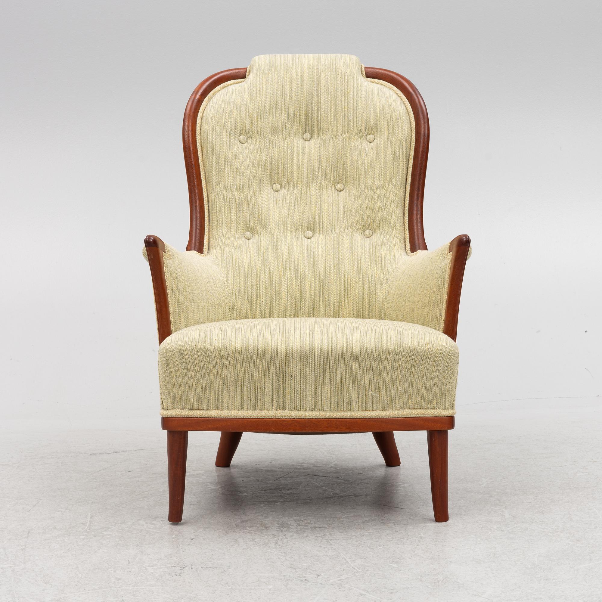 Carl Malmsten, fåtölj, "Vår fru", AB O.H. Sjögren Stoppmöbler, Tranås.