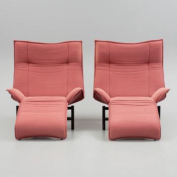 FÅTÖLJER, ett par, "Veranda", Vico Magistretti, Cassina, formgivna 1983.