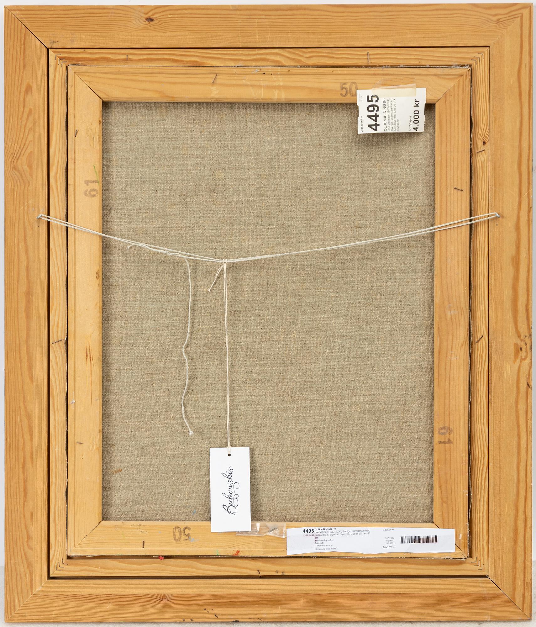 Uno Vallman, Blomsterstilleben.