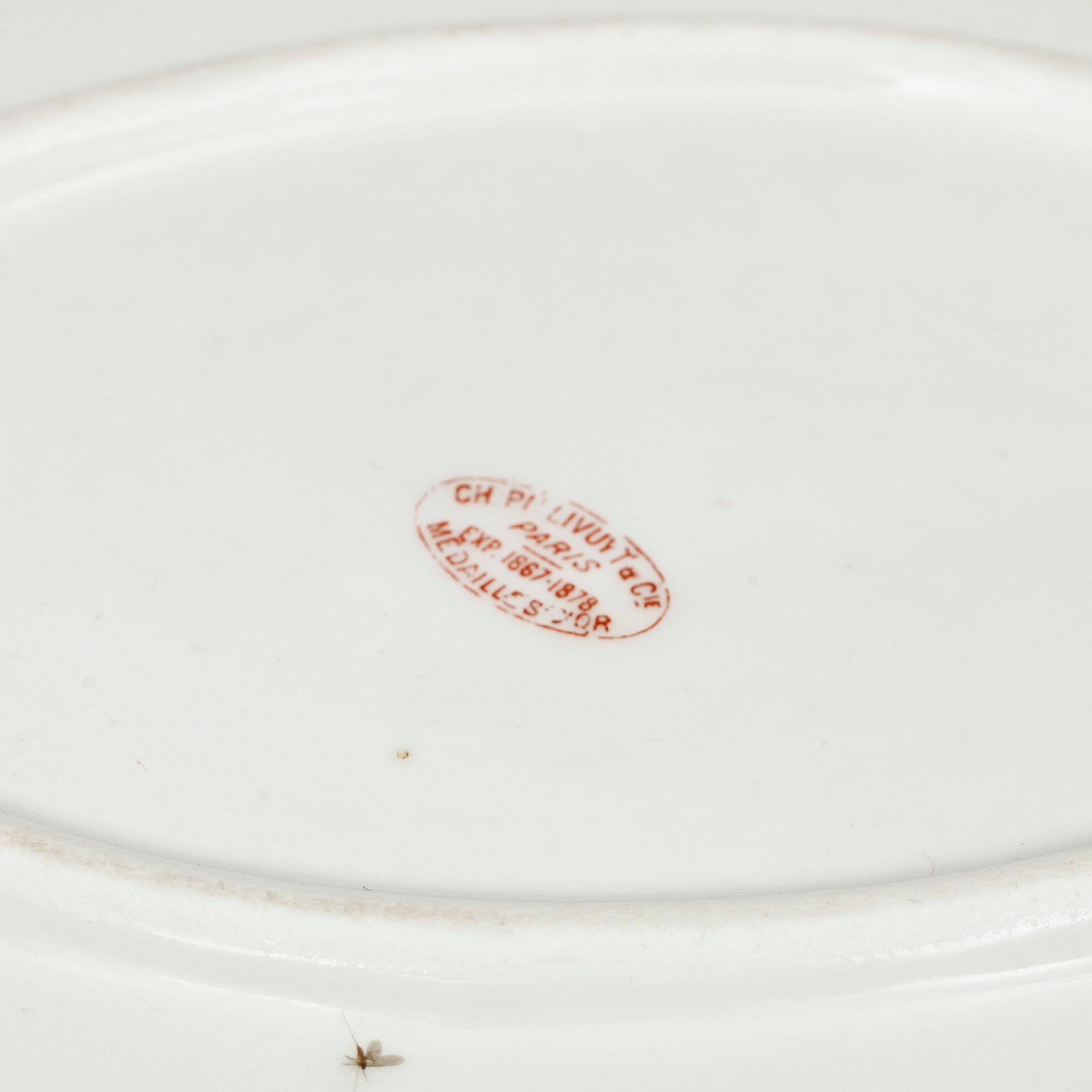 SERVISDELAR, ca 20 delar, porslin, bl a Frankrike. 1800/1900-tal.