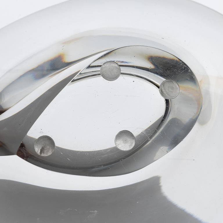 Tapio Wirkkala, a "Kuutonen" (Six) polished chrystal glass bowl model 3340/3840, Iittala, Finland 1952-61.