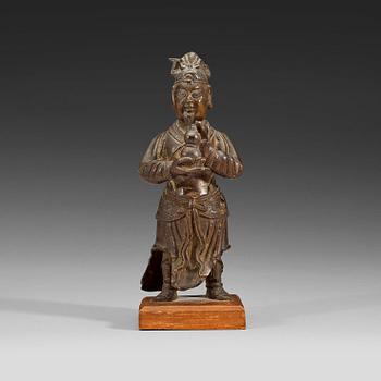 460. A bronze figure of a High Daoist official, Ming dynasty (1368-1644).