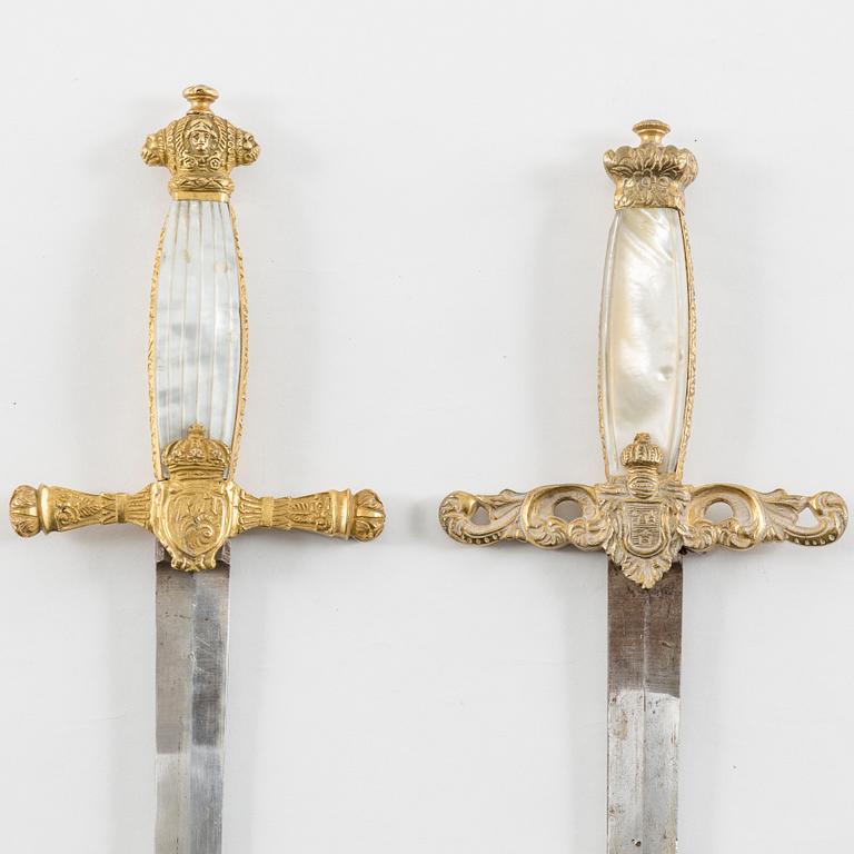 Two Swedish small swords from around year 1900.