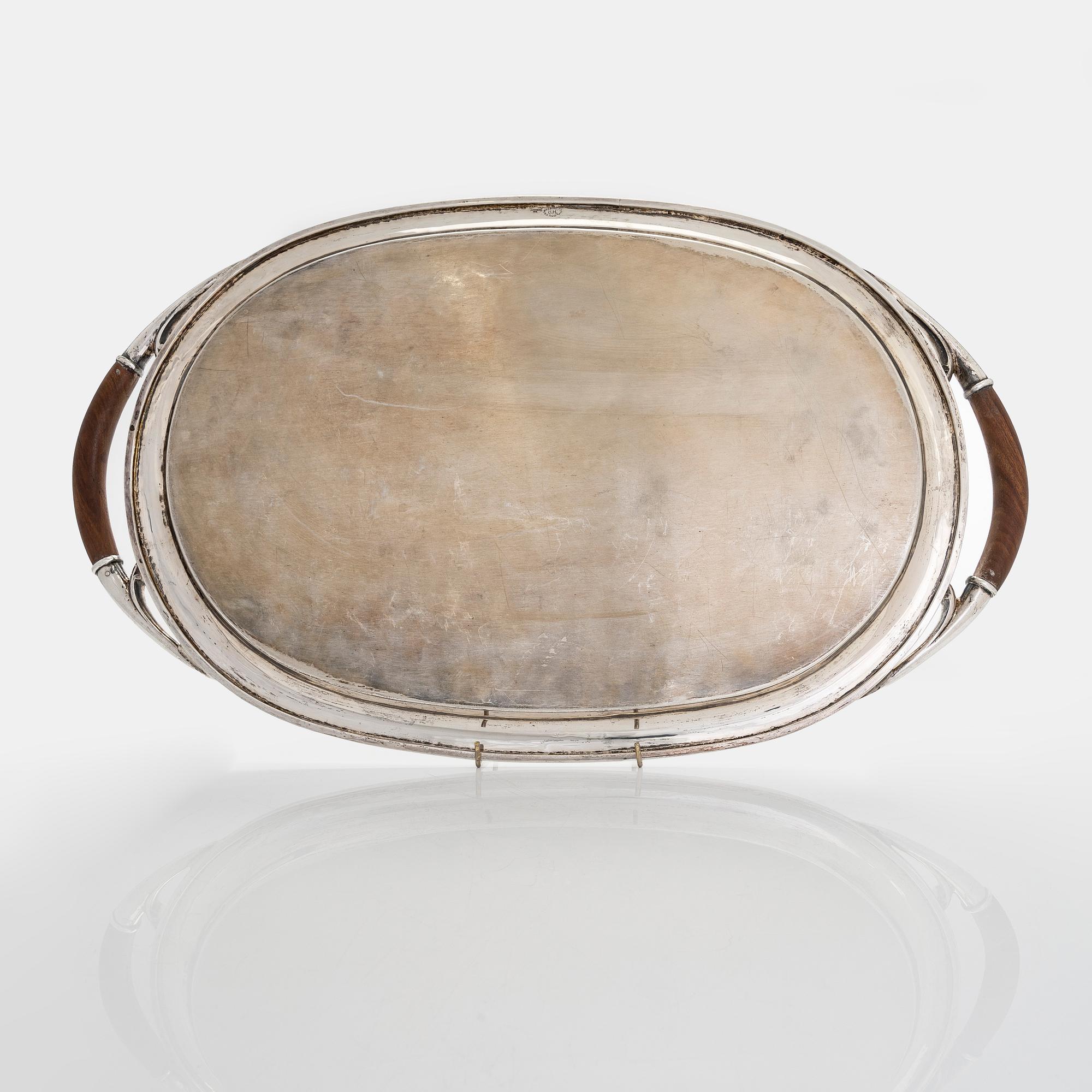 A 4-piece Mexican sterling silver tea set, mid-20th century.