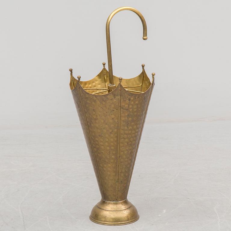 A BRASS UMBRELLA STAND, 20th century.