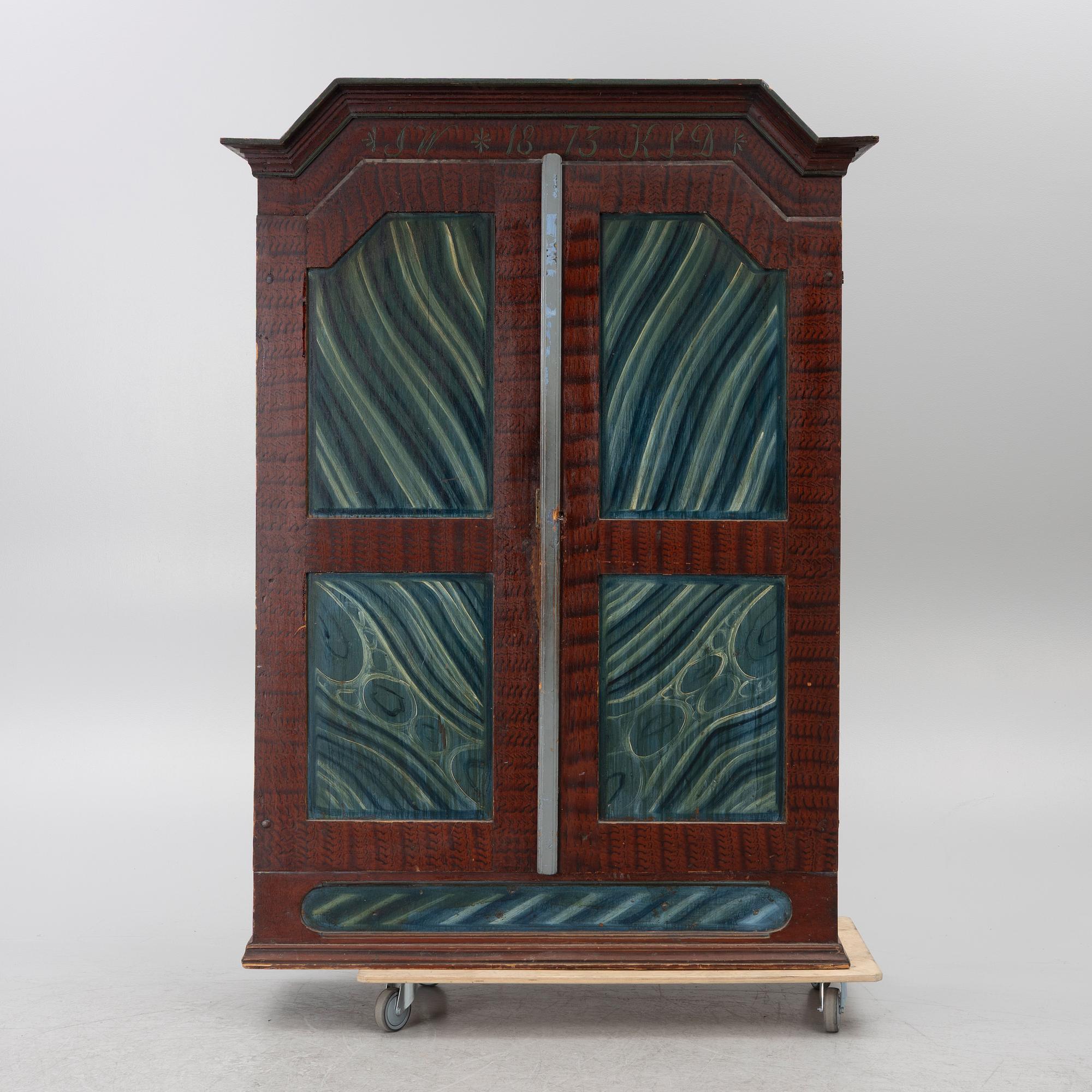 A cabinet, Värmland, dated 1873.