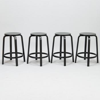 ALVAR AALTO, BARSTOLAR, 4 st, modell 64, Artek 2013.
