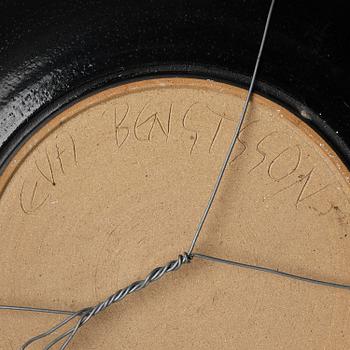 Eva Bengtsson, a large stoneware decorative dish, own studio, Frillesås.