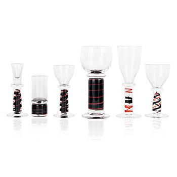 Erik Höglund, a 72 pieces glass service, Studioglas Strömbergshyttan, Sweden 1990.