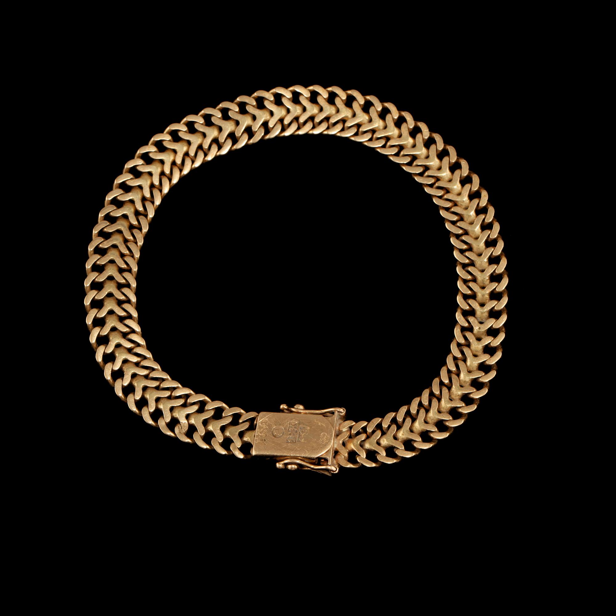 ARMLÄNK, 18k guld, ÄSA Ädelsmycken ,Stockholm, 1968. Vikt 18 g.
