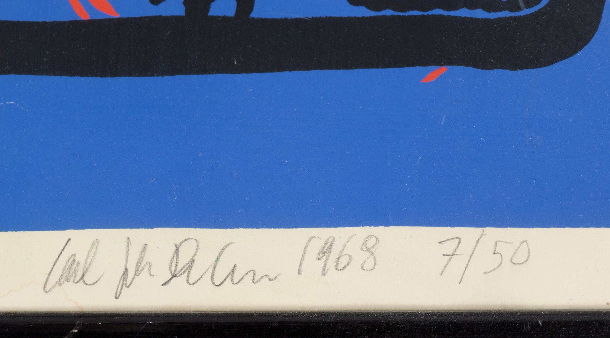 CARL JOHAN DE GEER, "Råttas barndom..." , 1968.
color silkscreen, signed and numbered 7/50.