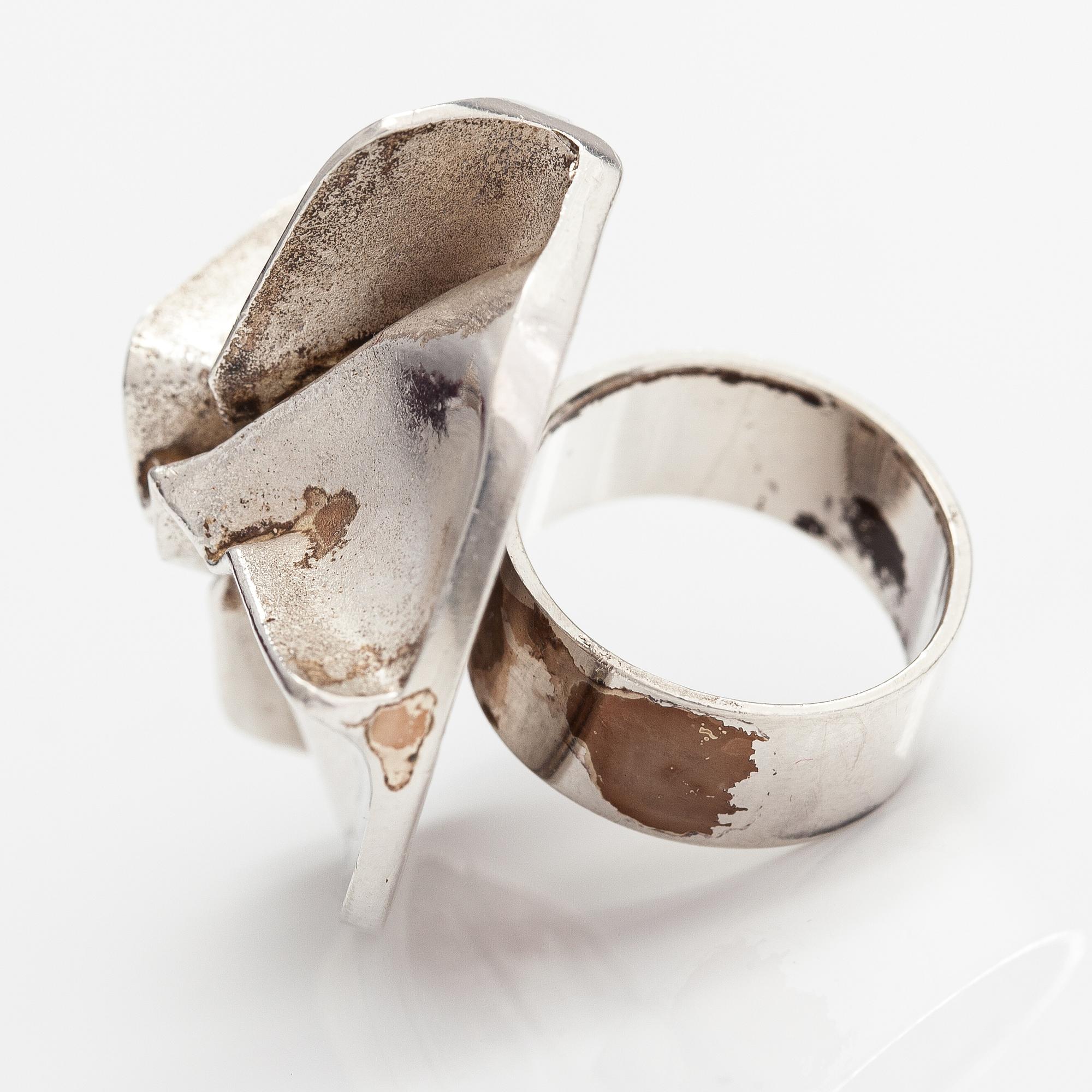 Björn Weckström, Ring "Jaaras dröm", sterlingsilver. Lapponia 1970.