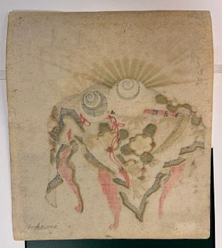 Katsushika Hokusai, efter, "The Fujiwara: Pearls of Ebb and Flow and the Coiled Scythe of the Fujiwara Clan".