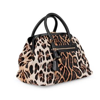 593. DOLCE & GABBANA, a leopard patterned handbag.
