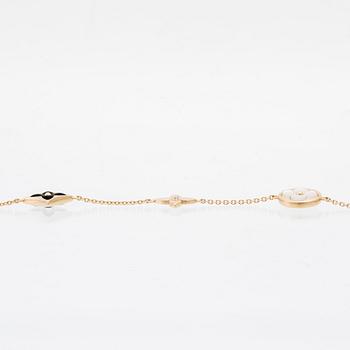 Louis Vuitton, "Blossom Sautoir" Necklace in 18K Rose Gold with Diamonds and Mother-of-Pearl.