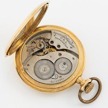 Waltham, pocket watch, hunter, 48.5 mm.