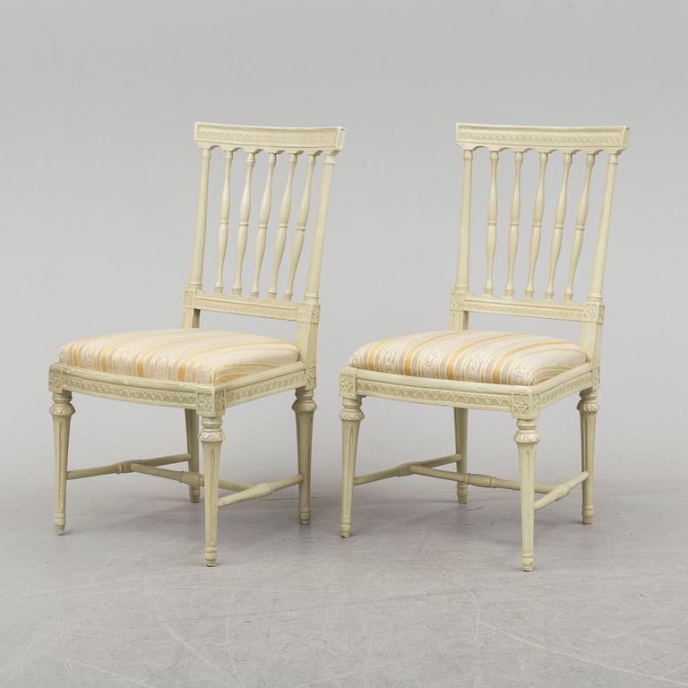 JOHAN ERIK HÖGLANDER, six Gustavian chairs, Stockholm, late 18th Century.