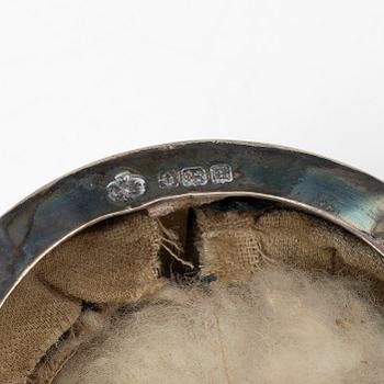 Dosor samt burk, 6 delar, silver.