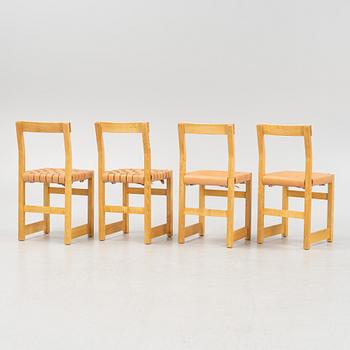 David Ericsson, four birch charis with leather seating.