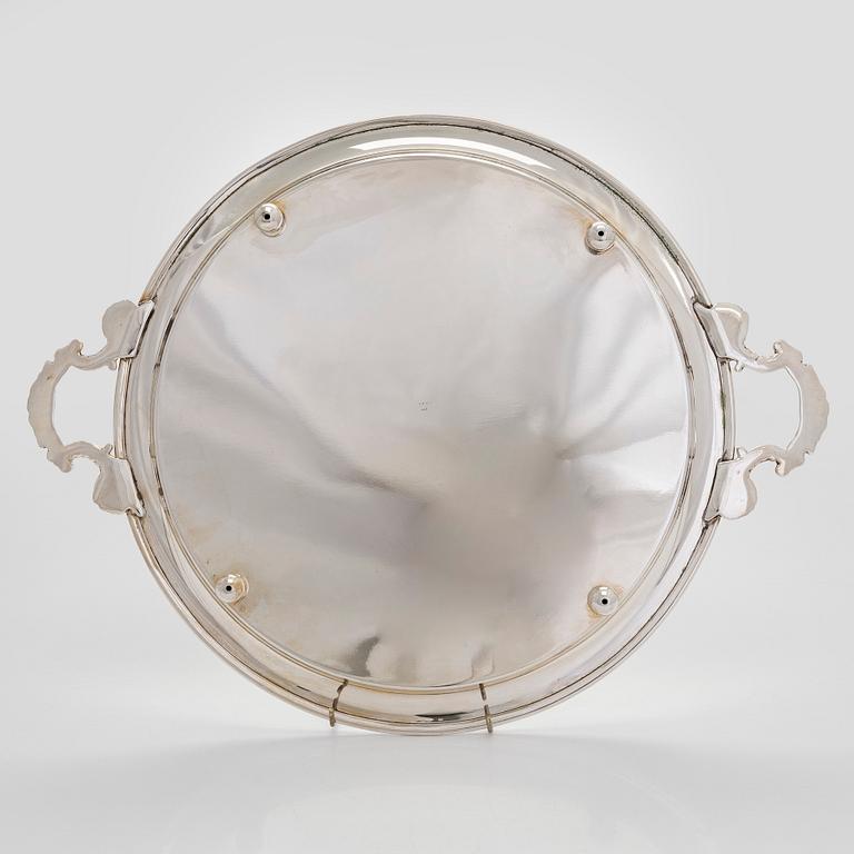 A silver-plated tray, second half of the 20th century.