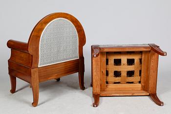 SALONGSMÖBEL, 8 delar, jugend, 1900-talets första hälft.