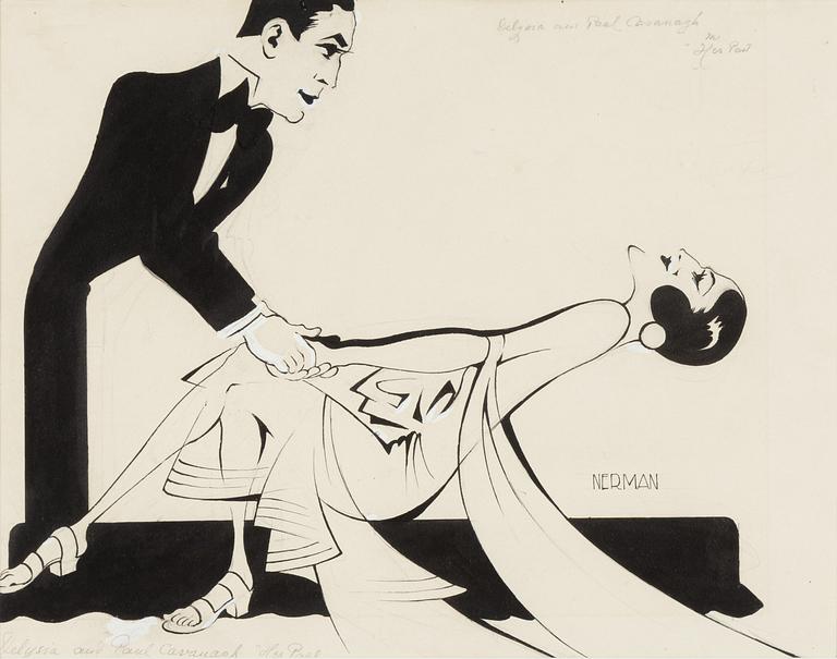 Einar Nerman, ink drawing, signed Nerman.