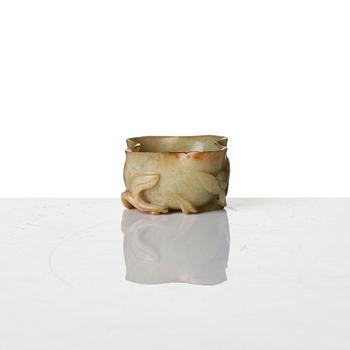 Penselbad och bältesspänne, nefrit.  Qingdynastin.