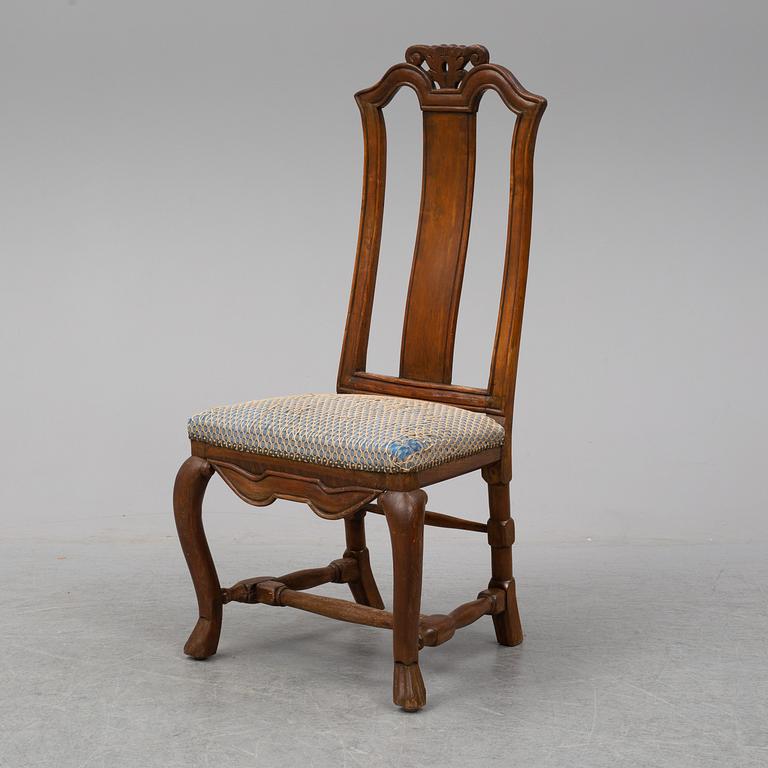 A Swedish late baroque chair, mid 18th century.