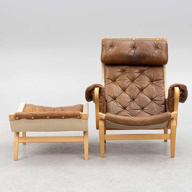 Bruno Mathsson, armchair with footstool, Pernilla, Dux.