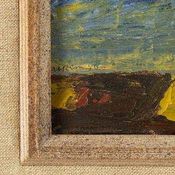 Christer Strömholm, oil on panel, signed and dated -43.