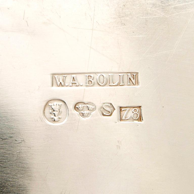 W.A. Bolin, Bricka, silver, 1950, Stockholm.