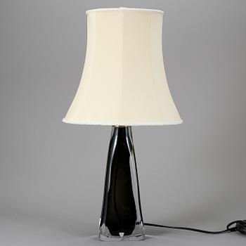 BORDSLAMPA, glas, Carl Fagerlund, signerad, Orrefors.