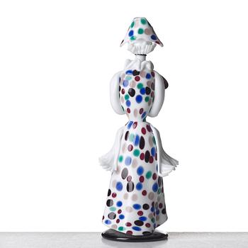 Fulvio Bianconi, a glass figurine  "Arlecchina", Venini, Murano, Italy 1950's.