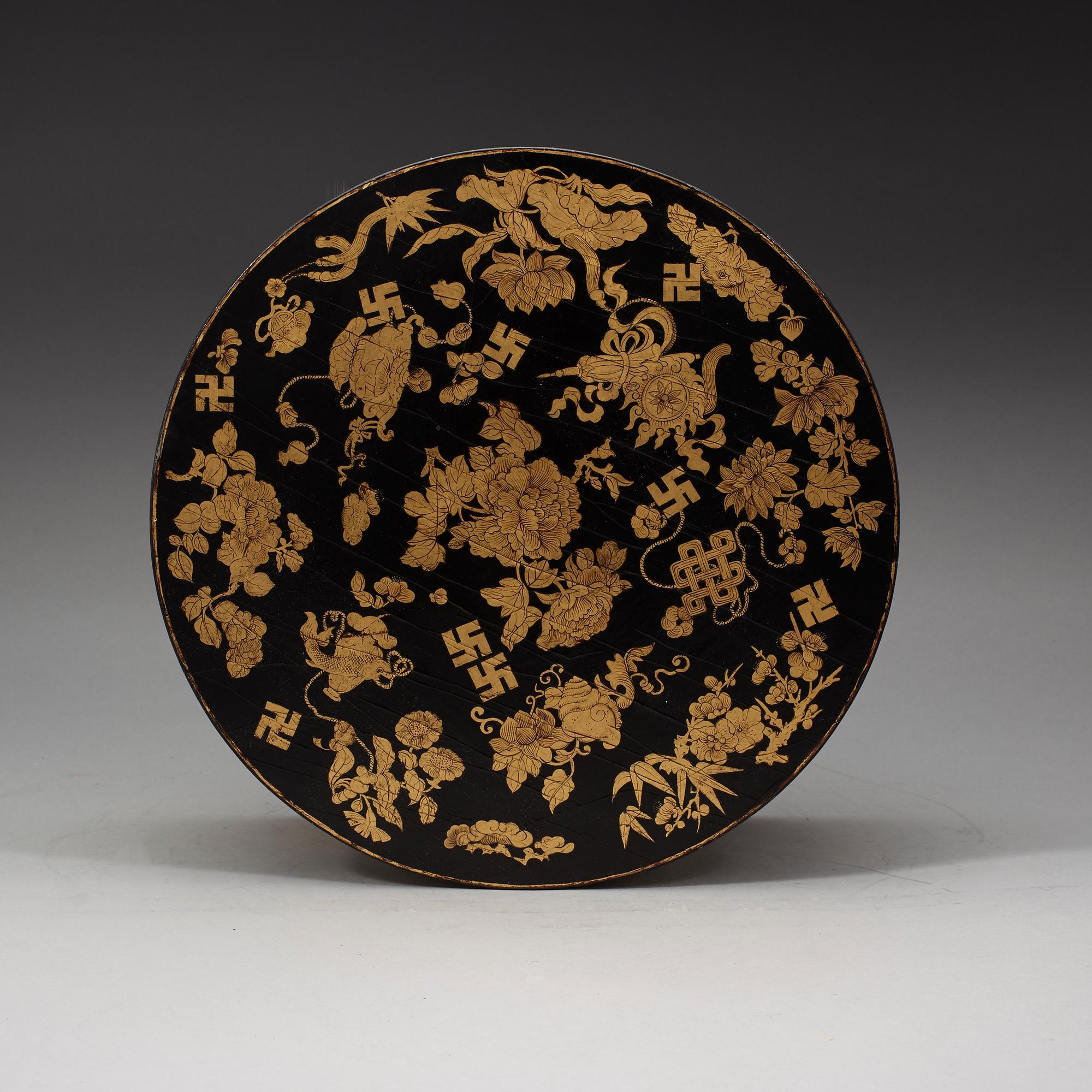 A black lacquer cabinet box with multiple drawers, Qing dynasty, 19th Century.