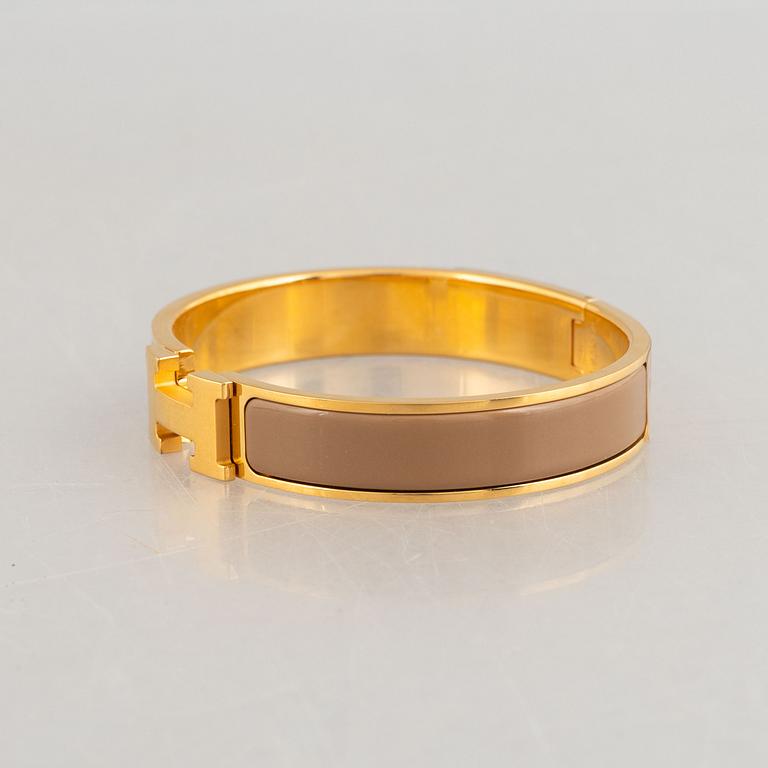 Hermès, armband "Clic H", Marron glacé.