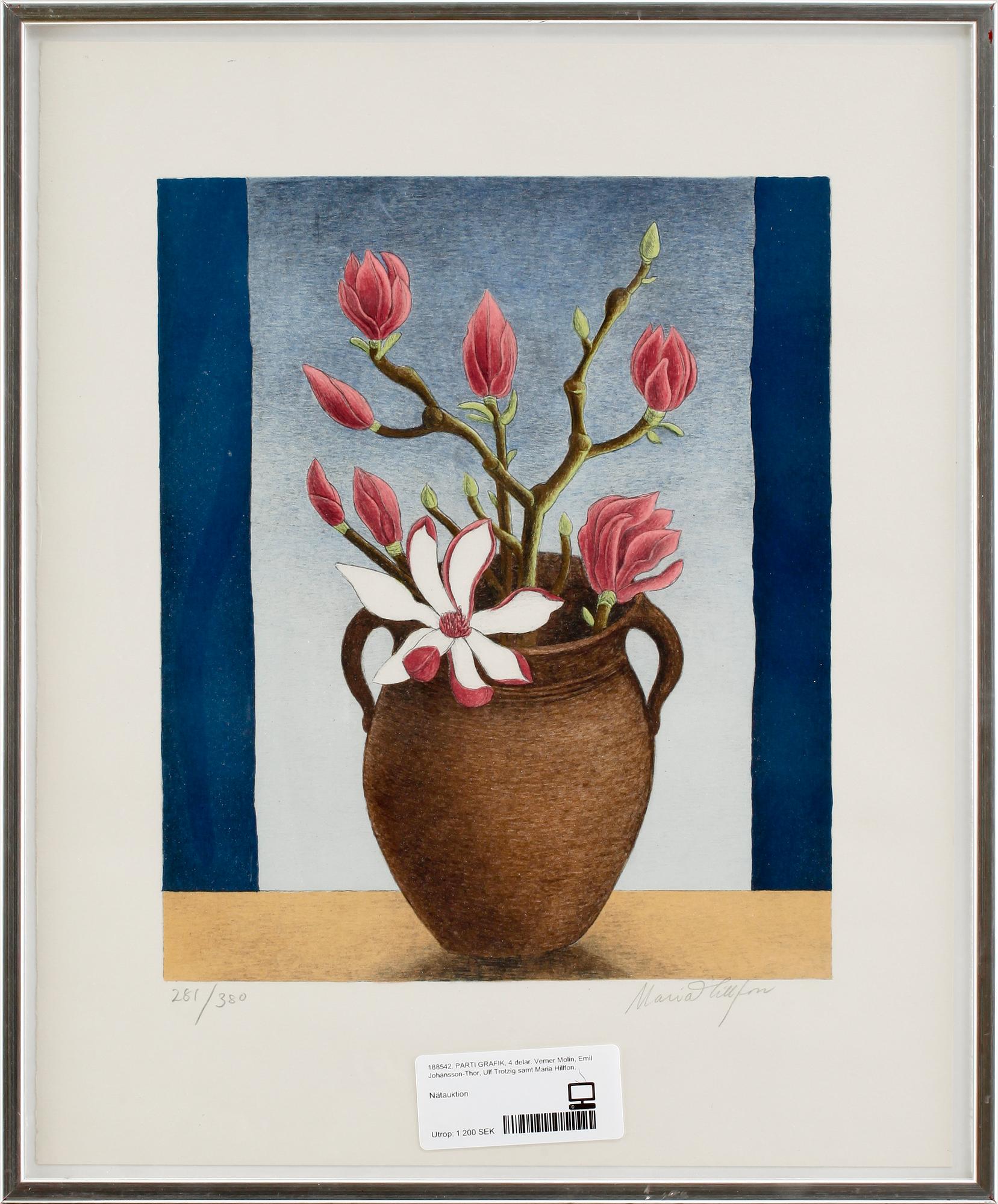 PARTI GRAFIK, 4 delar. Verner Molin, Emil Johansson-Thor, Ulf Trotzig samt Maria Hillfon.