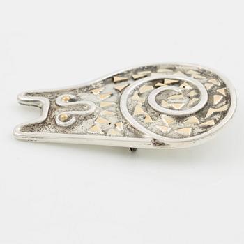 Sven-Erik Högberg, Brooch in the form of a cat, sterling silver, Gothenburg 1992.