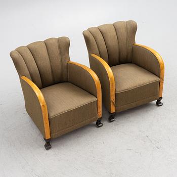 A pair of armchairs, 1930's.