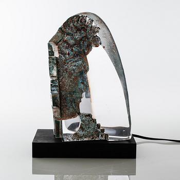ANDERS SOLFORS, skulptur, glas, "Djoser", unikat, signerad samt daterad 2006.