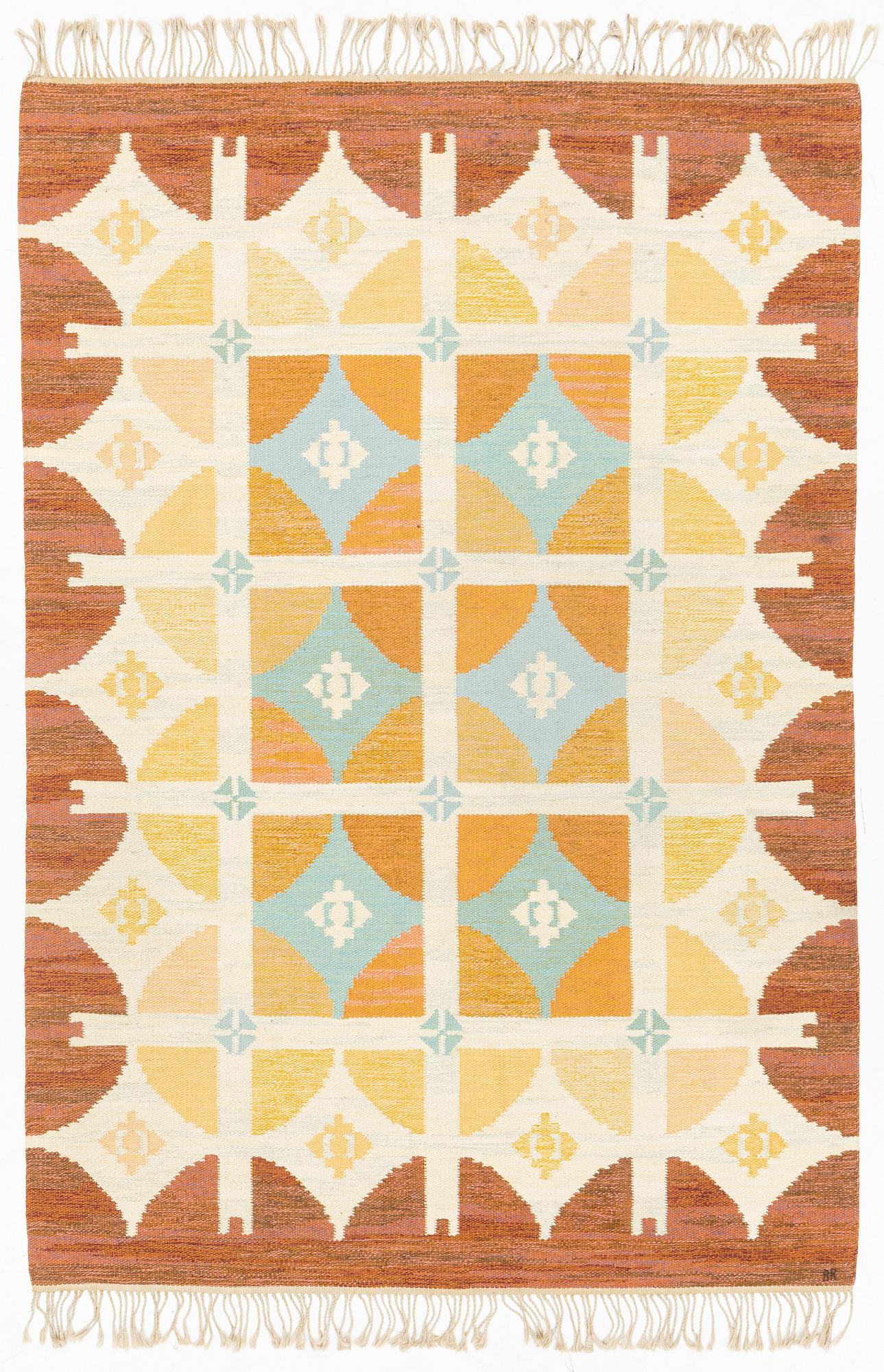 A flatweave by Britta Rendahl Ljusterdal, ca 235 x 165 cm.