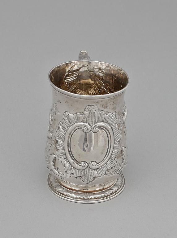 BÄGARE, silver, London, 1700/1800-tal. Vikt 172 g.