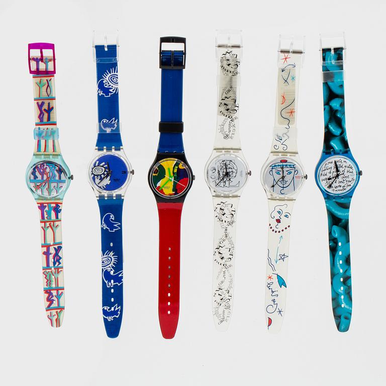 SWATCH, Artist Set, 6 pcs. wristwatches, 33,9 mm,