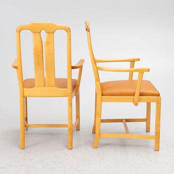 Carl Malmsten, Armchairs, 4, "Ambassadör", Åfors Möbelfabrik, late 20th century.