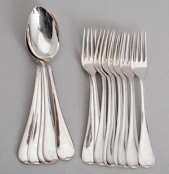 BESTICK, 16 delar, silver, GAB, Stockholm 1950-tal. Vikt ca 474 gram.