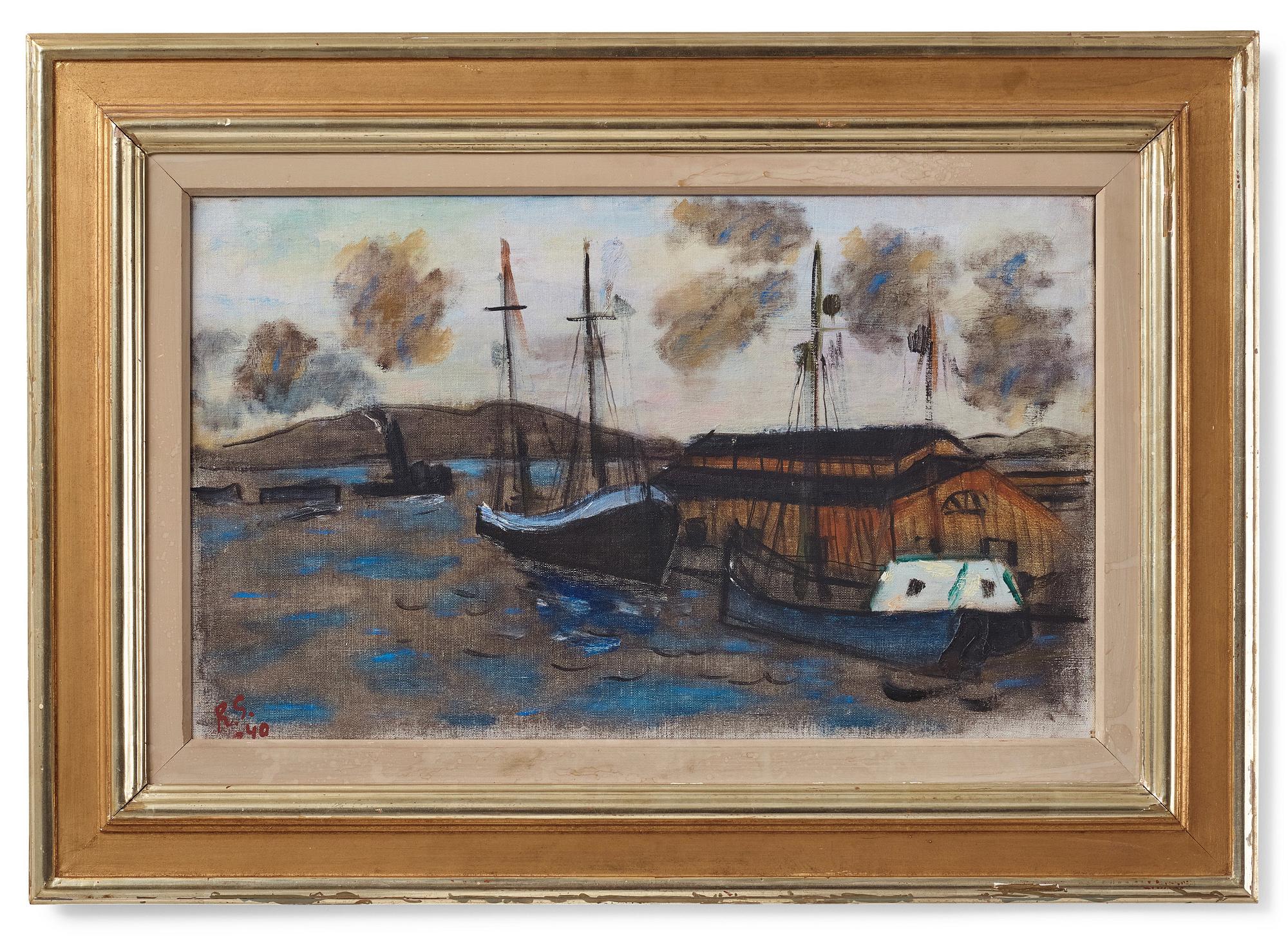 Ragnar Sandberg, Fishing boats in the harbour.