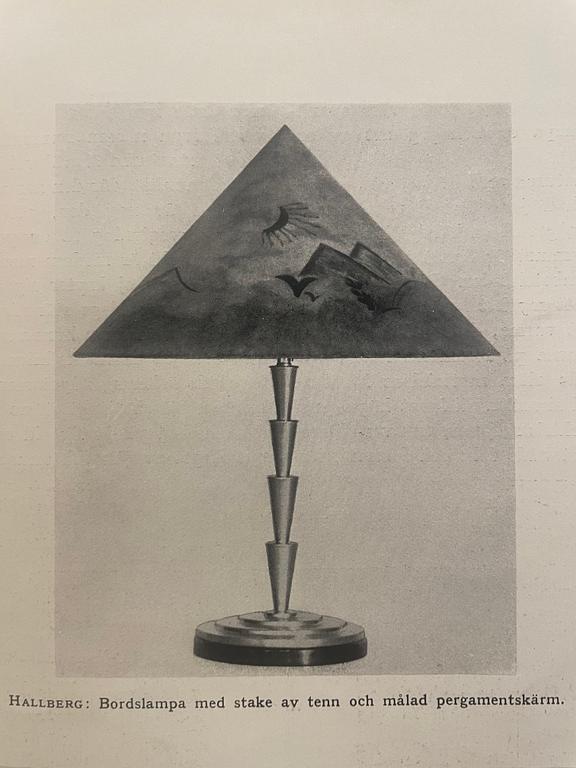 Sylvia Stave, attributed to, a rare table lamp model "5117", C.G. Hallberg, Stockholm, 1930s.