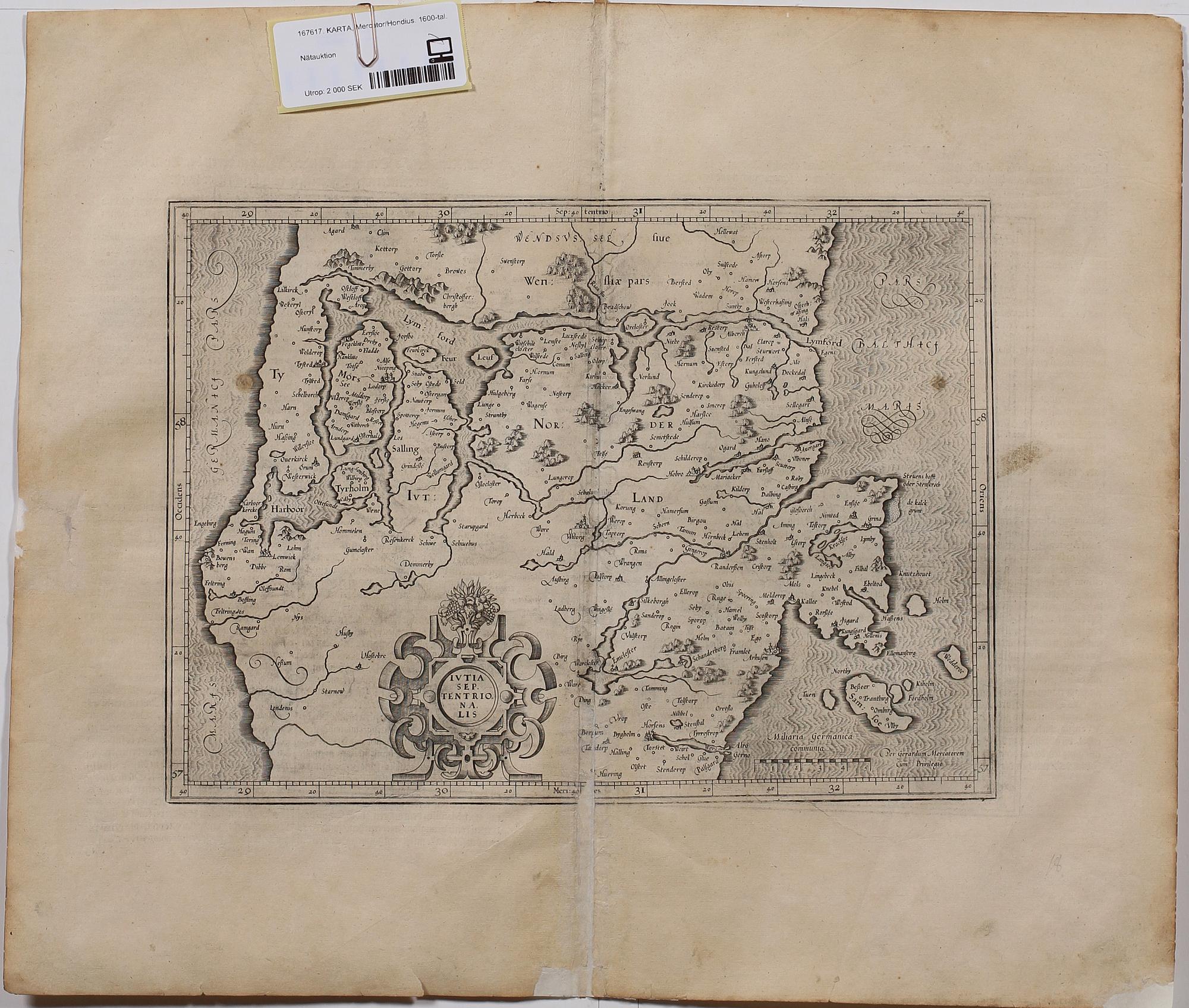 KARTA, Mercator/Hondius. 1600-tal.