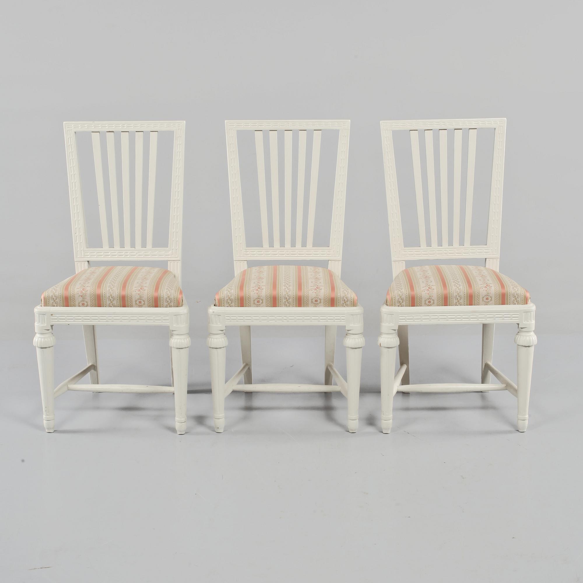 STOLAR, 3 st, gustaviansk stil, 1800/1900-tal.